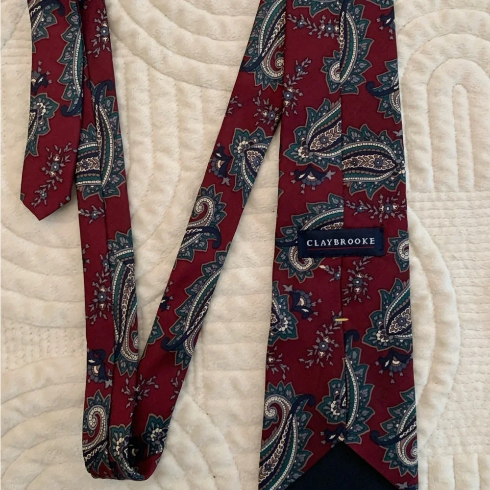Claybrooke Paisley Silk Red Tie
